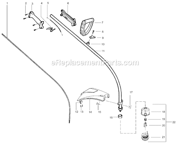Page C Diagram and Parts List for XT300 Type 3 Weed Eater Trimmer